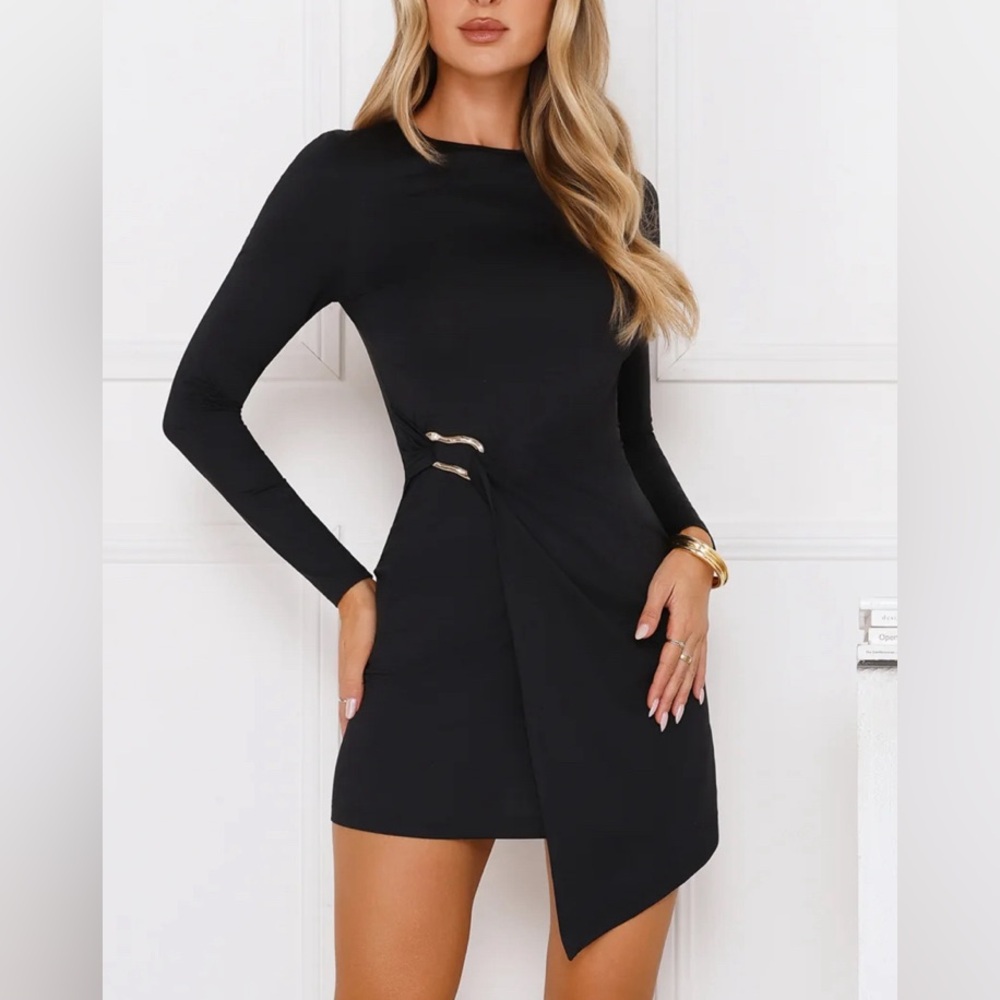 Elegant Black Long Sleeve Dress